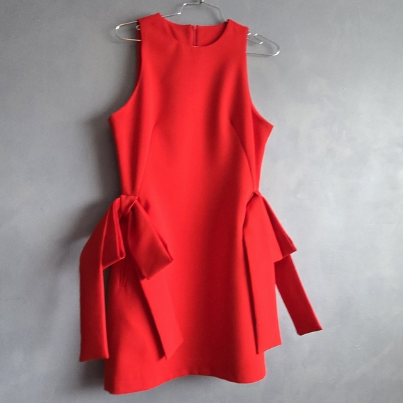 MISS ROSIER RED SLEEVELESS ACCENT BOW, MINI DRESS SIZE, M, NWOT - Picture 2 of 15